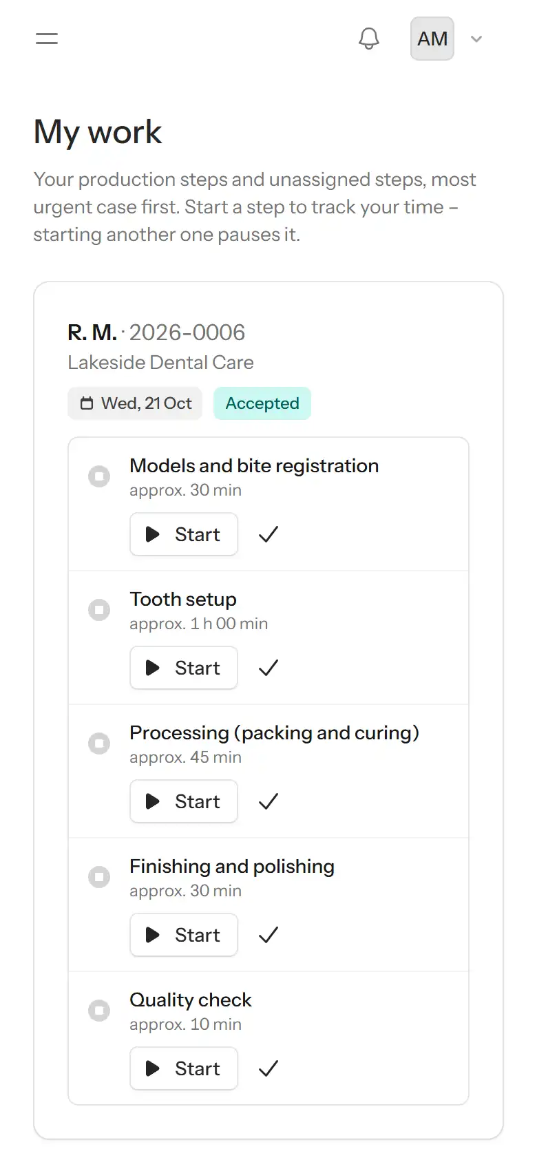 My work on a phone with the production steps of a case